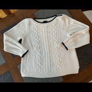 J. Crew boatneck, cotton cable sweater. Classic!